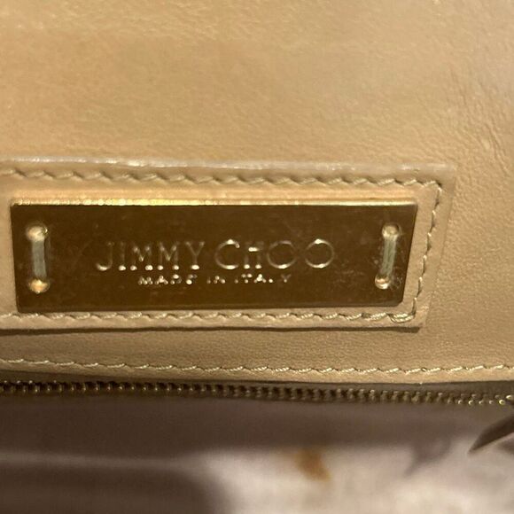 Jimmy Choo Two Way Crossbody Mini Bag Purse Metallic Gold Star Studded Punk Alt - Picture 6 of 15